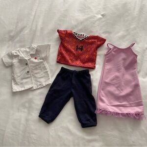Doll Outfits Soccer Jersey Softball Pants Pink Dress Doctor Top
